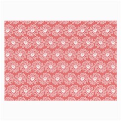 Coral Pink Gerbera Daisy Vector Tile Pattern Large Glasses Cloth (2 Sides) by GardenOfOphir