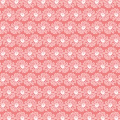 Coral Pink Gerbera Daisy Vector Tile Pattern Play Mat (rectangle) by GardenOfOphir