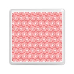 Coral Pink Gerbera Daisy Vector Tile Pattern Memory Card Reader (square) by GardenOfOphir