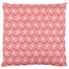 Coral Pink Gerbera Daisy Vector Tile Pattern Large Premium Plush Fleece Cushion Case (two Sides) by GardenOfOphir