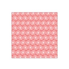 Coral Pink Gerbera Daisy Vector Tile Pattern Satin Bandana Scarf 22  X 22  by GardenOfOphir