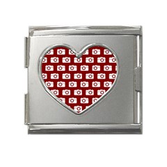 Modern Chic Vector Camera Illustration Pattern Mega Link Heart Italian Charm (18mm) by GardenOfOphir