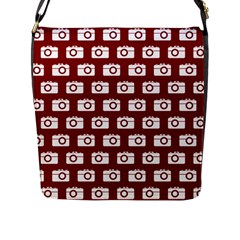 Modern Chic Vector Camera Illustration Pattern Flap Closure Messenger Bag (l) by GardenOfOphir