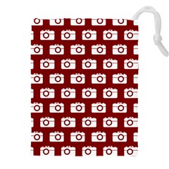 Modern Chic Vector Camera Illustration Pattern Drawstring Pouch (4xl) by GardenOfOphir