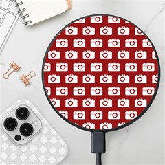 Modern Chic Vector Camera Illustration Pattern Wireless Fast Charger(black)