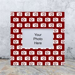 Modern Chic Vector Camera Illustration Pattern White Box Photo Frame 4  X 6 