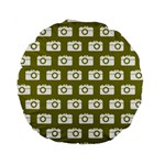 Modern Chic Vector Camera Illustration Pattern Standard 15  Premium Round Cushions Back