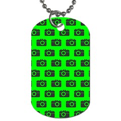 Modern Chic Vector Camera Illustration Pattern Dog Tag (one Side) by GardenOfOphir