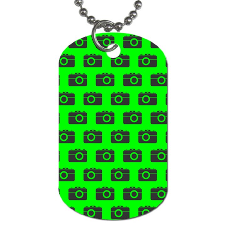 Modern Chic Vector Camera Illustration Pattern Dog Tag (One Side)