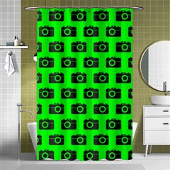 Modern Chic Vector Camera Illustration Pattern Shower Curtain 48  X 72  (small)  by GardenOfOphir