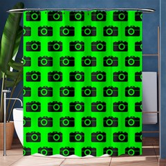 Modern Chic Vector Camera Illustration Pattern Shower Curtain 60  X 72  (medium)  by GardenOfOphir