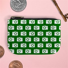 Modern Chic Vector Camera Illustration Pattern Mini Coin Purse by GardenOfOphir