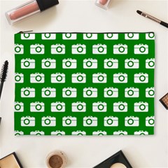 Modern Chic Vector Camera Illustration Pattern Cosmetic Bag (xl) by GardenOfOphir