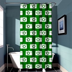 Modern Chic Vector Camera Illustration Pattern Shower Curtain 36  X 72  (stall)  by GardenOfOphir