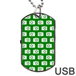 Modern Chic Vector Camera Illustration Pattern Dog Tag USB Flash (Two Sides) Front