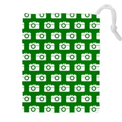 Modern Chic Vector Camera Illustration Pattern Drawstring Pouch (4xl) by GardenOfOphir