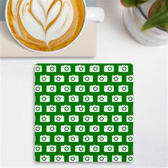 Modern Chic Vector Camera Illustration Pattern Uv Print Square Tile Coaster  by GardenOfOphir