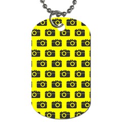 Modern Chic Vector Camera Illustration Pattern Dog Tag (two Sides) by GardenOfOphir