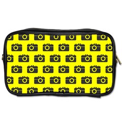 Modern Chic Vector Camera Illustration Pattern Toiletries Bag (two Sides) by GardenOfOphir