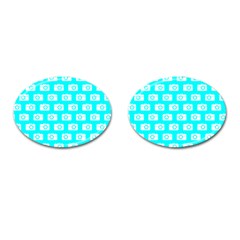 Modern Chic Vector Camera Illustration Pattern Cufflinks (oval) by GardenOfOphir