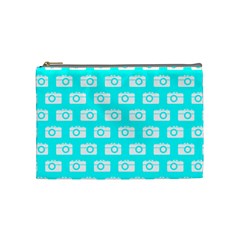 Modern Chic Vector Camera Illustration Pattern Cosmetic Bag (medium) by GardenOfOphir