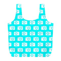 Modern Chic Vector Camera Illustration Pattern Full Print Recycle Bag (l) by GardenOfOphir