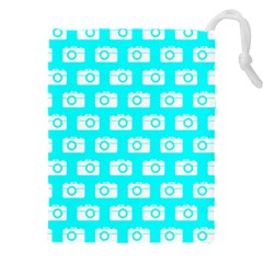 Modern Chic Vector Camera Illustration Pattern Drawstring Pouch (4xl) by GardenOfOphir