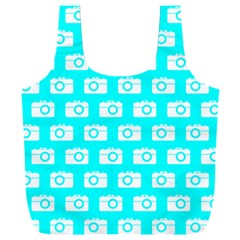 Modern Chic Vector Camera Illustration Pattern Full Print Recycle Bag (xxl) by GardenOfOphir