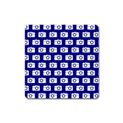 Modern Chic Vector Camera Illustration Pattern Square Magnet