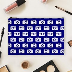 Modern Chic Vector Camera Illustration Pattern Cosmetic Bag (large) by GardenOfOphir