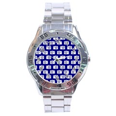 Modern Chic Vector Camera Illustration Pattern Stainless Steel Analogue Watch by GardenOfOphir