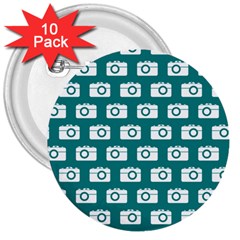 Modern Chic Vector Camera Illustration Pattern 3  Buttons (10 Pack)  by GardenOfOphir