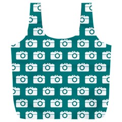 Modern Chic Vector Camera Illustration Pattern Full Print Recycle Bag (xxl) by GardenOfOphir