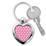 Pink Modern Chic Vector Camera Illustration Pattern Key Chain (Heart) Front