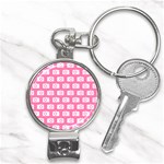 Pink Modern Chic Vector Camera Illustration Pattern Nail Clippers Key Chain Front