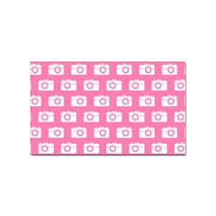 Pink Modern Chic Vector Camera Illustration Pattern Sticker Rectangular (100 Pack) by GardenOfOphir