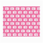 Pink Modern Chic Vector Camera Illustration Pattern Small Glasses Cloth (2 Sides) Front