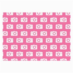 Pink Modern Chic Vector Camera Illustration Pattern Large Glasses Cloth by GardenOfOphir