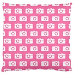 Pink Modern Chic Vector Camera Illustration Pattern Large Cushion Case (Two Sides) Front