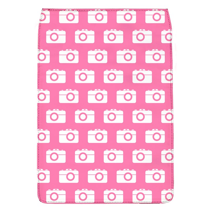 Pink Modern Chic Vector Camera Illustration Pattern Removable Flap Cover (L)