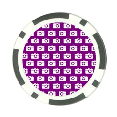 Modern Chic Vector Camera Illustration Pattern Poker Chip Card Guard