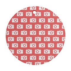 Modern Chic Vector Camera Illustration Pattern Ornament (round) by GardenOfOphir