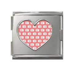 Modern Chic Vector Camera Illustration Pattern Mega Link Heart Italian Charm (18mm) by GardenOfOphir