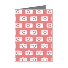 Modern Chic Vector Camera Illustration Pattern Mini Greeting Card by GardenOfOphir