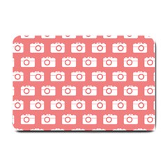 Modern Chic Vector Camera Illustration Pattern Small Doormat by GardenOfOphir