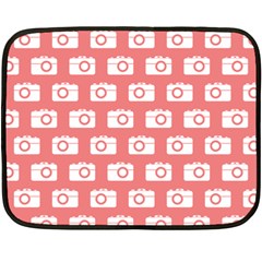 Modern Chic Vector Camera Illustration Pattern Two Sides Fleece Blanket (mini) by GardenOfOphir