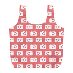 Modern Chic Vector Camera Illustration Pattern Full Print Recycle Bag (l)