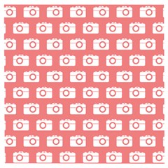 Modern Chic Vector Camera Illustration Pattern Wooden Puzzle Square by GardenOfOphir