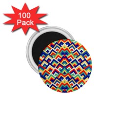 Trendy Chic Modern Chevron Pattern 1 75  Magnets (100 Pack)  by GardenOfOphir