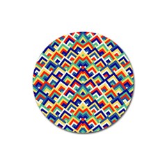 Trendy Chic Modern Chevron Pattern Magnet 3  (round) by GardenOfOphir